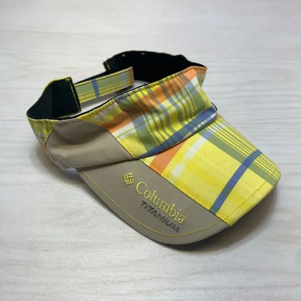 Columbia Titanium Splash Visor Women's OS Yellow Plaid‎ Nylon Outdoor Fishing